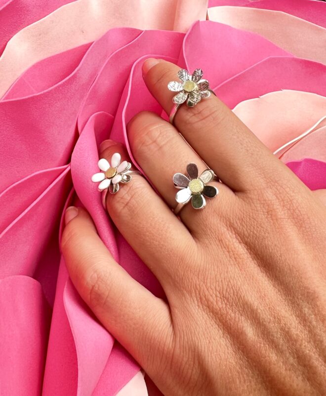anello margherita argento