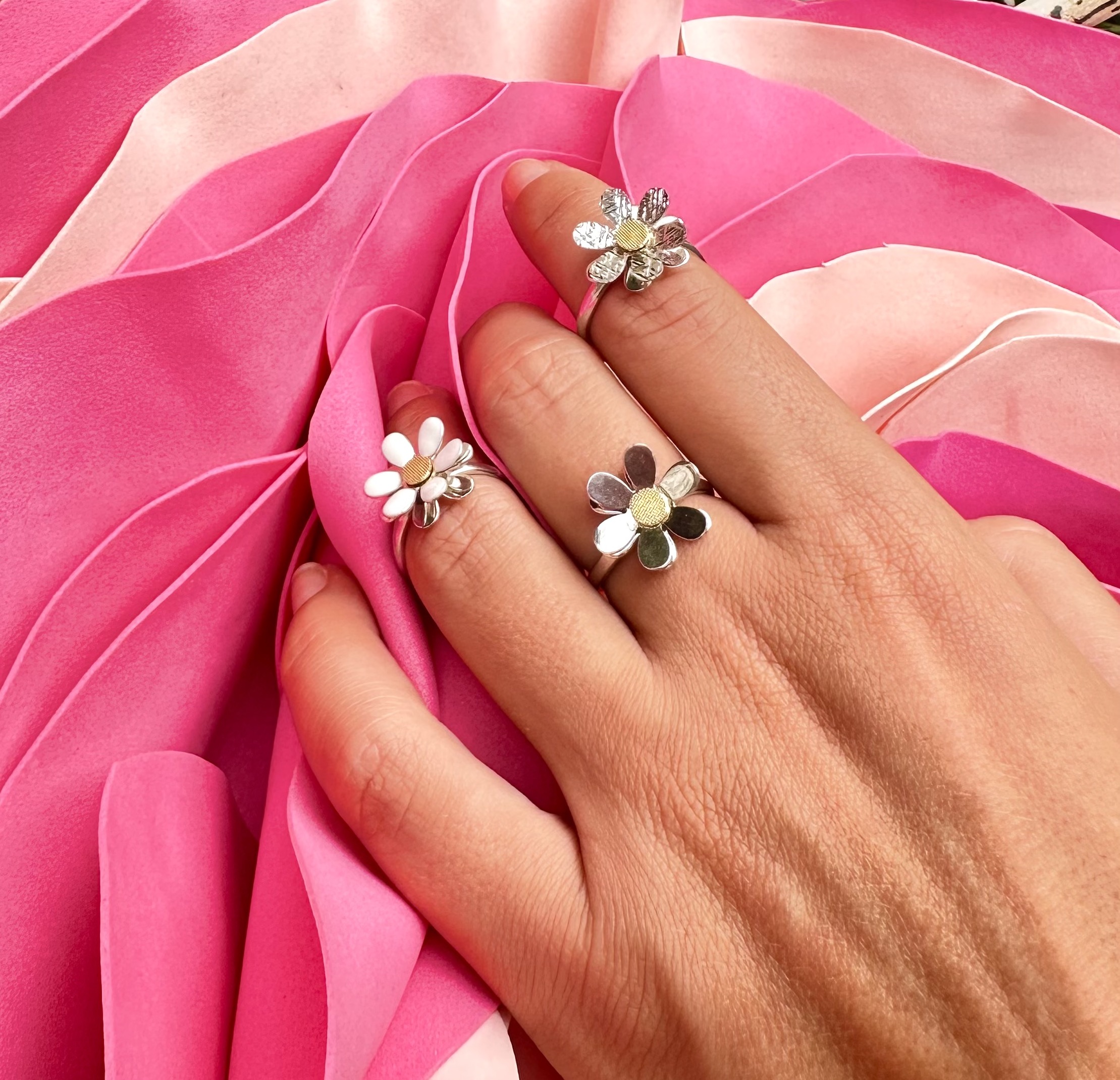 anello margherita argento