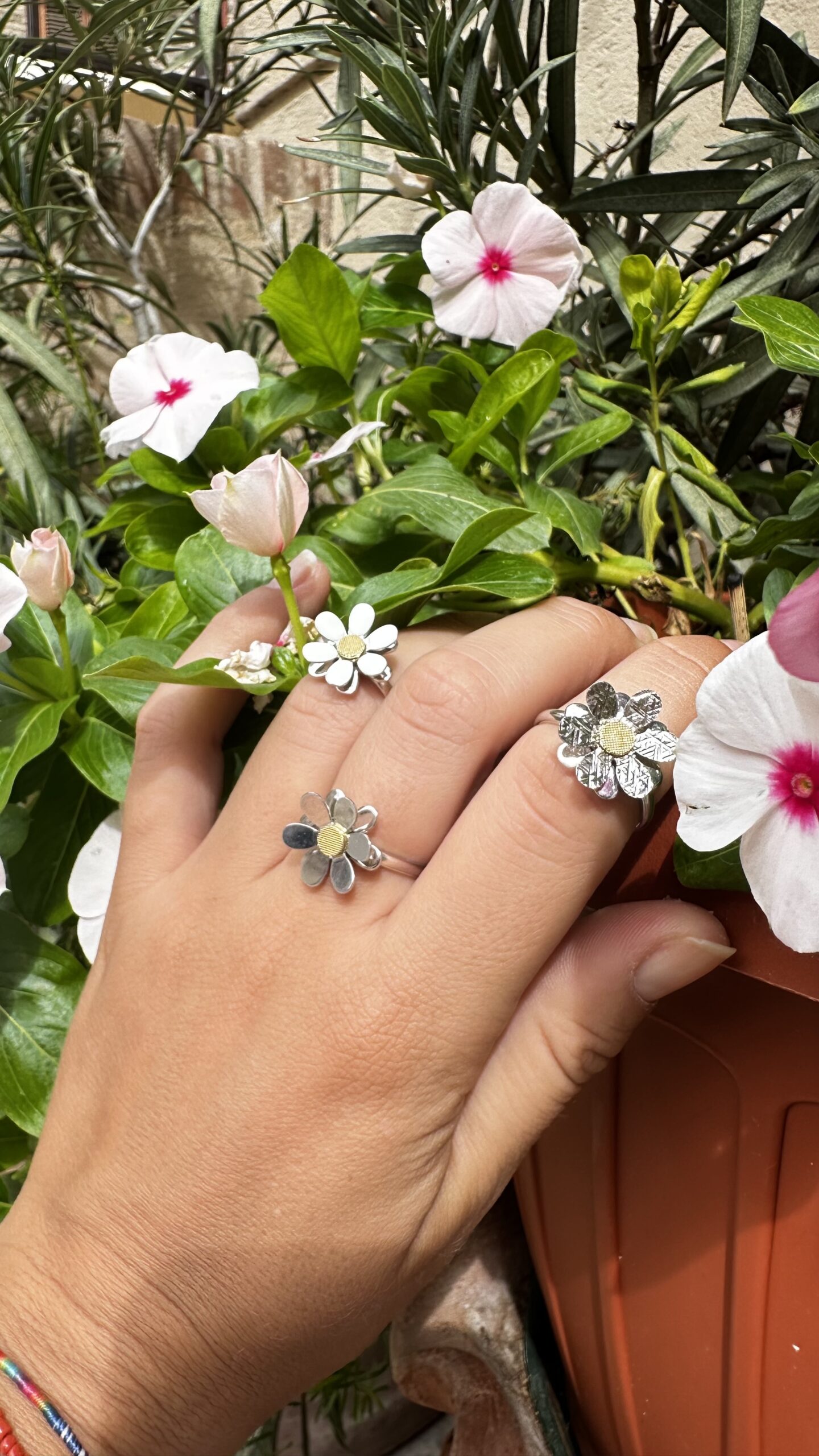 anello margherita argento